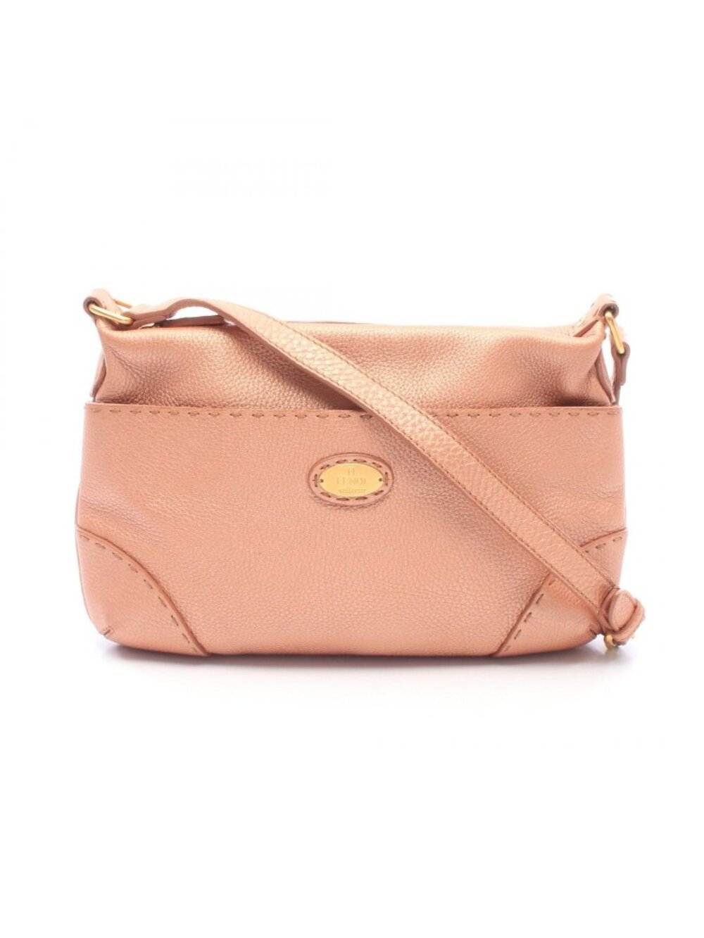 Fendi Shoulder Bag Selleria Metallic Orange Leather